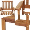 Sunnydaze Outdoor Meranti Wood with Teak Oil Finish Patio Table and Chairs Conversation Set - Brown - 3pc - 2 of 4