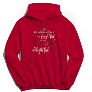 Rerun Island Men's Christmas The Weather Outside Long Sleeve Graphic Cotton Hoodie - 1 of 1