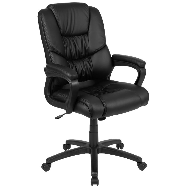 Flash Furniture Flash Fundamentals Big & Tall 400 lb. Rated LeatherSoft Swivel Office Chair with Padded Arms, 1 of 18