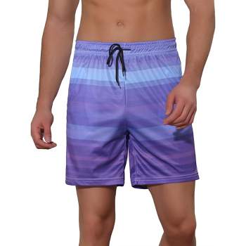 Lars Amadeus Men's Drawstring Waist Colorful Pattern Hawaiian Swim Board Shorts