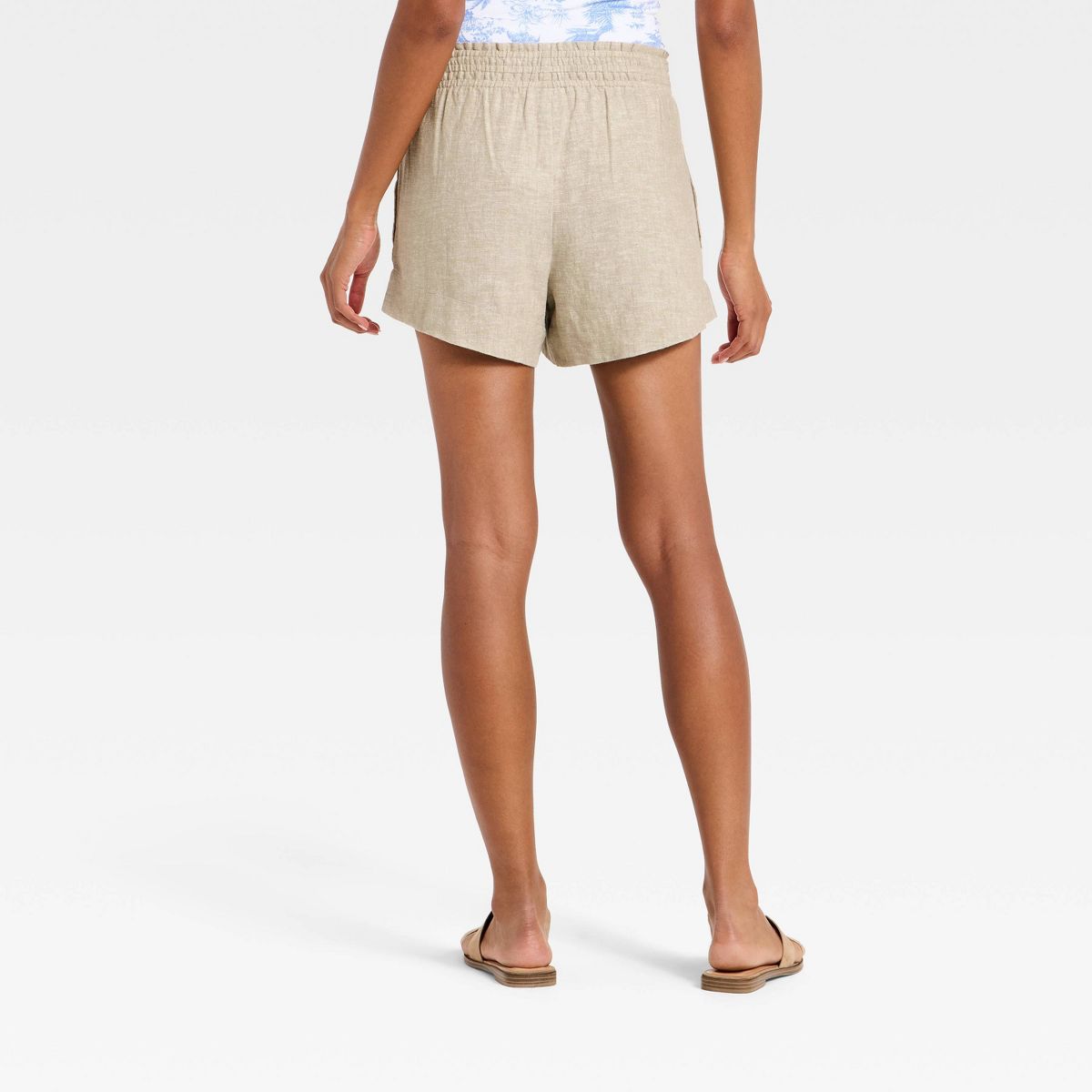 Women's Linen Pull-On Shorts 3.5" - A New Day™ - thumbnail 2