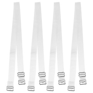 Unique Bargains ABS Non-Slip Adjustable Invisible Clear Bra Shoulder Strap with Stainless Steel Hook Transparent 2 Pair - 1 of 4