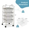 Racxily 4-Drawer Storage Cart, Organizer Rolling Utility with Plastic Drawers, Mobile Shelving Unit Slide Out - 3 of 4