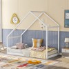 CAVINAS Twin Size Floor Bed Modern House Shaped Wooden Bed Frame with Sloping Roof for Bedroom - 2 of 4