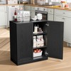 PexFix 36" Wooden Accent Cabinet Storage Modern Sideboard Buffet Cabinet with 2 Doors and Adjustable Shelf for Living Room Dining Room Entryway Black - 2 of 4