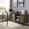 NicBex Rustic Oak Finish L-Shaped Corner Desk for Study&Office,Home Office Desk Computer Desk with Cable Hole&Tapered Legs,Home Workstation - 2 of 4