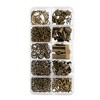 John Bead 503pcs 10 Slots Jewelry Antique Copper Rectangle Findings Kit Assortment Box - 2 of 3