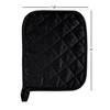Pot Holder Set With Silicone Grip, Quilted And Heat Resistant (Set of 2) By Hastings Home (Black) - 3 of 4