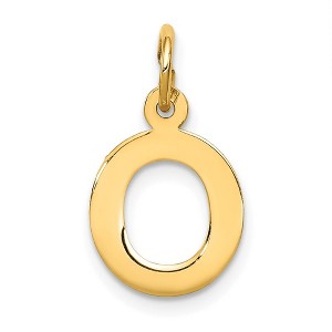 Black Bow Jewelry 14k Yellow Gold, Amanda Collection, Small Block Initial O Pendant - 1 of 4