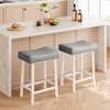 24" Counter Height Bar Stools Set for Kitchen Island Counter, Bonded Leather Stools with 2.4" Thick Saddle Seats for Dining Room - 2 of 4