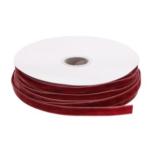 Unique Bargains DIY Craft Bouquet Gift Soft Single Face Spool Silky Velvet Ribbon - 1 of 3