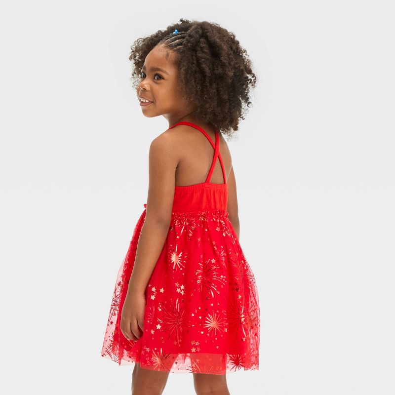 Toddler Girls' Stars Tulle Dress - Cat & Jack™ Red, 2 of 4