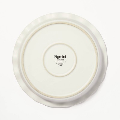 9 Round Stoneware Ruffle Pie Dish Cream - Figmint™
