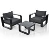 Yami 3PCS Olefin Fabric Patio Conversation Set with Aluminum Frame and Thick Cushion, Sofa and Coffee Table, Outdoor Furniture - Maison Boucle - 2 of 4