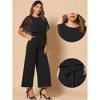 INSPIRE CHIC Women's Casual Dressy Cape Ruffle Sleeve Tie Waist Wide Leg Jumpsuits - 2 of 4