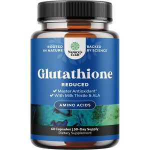 Glutathione Capsules, Natural Skin Whitening Anti-Aging Benefits Reduced L-Glutathione Pills for Men & Women, Pure Antioxidant, Nature's Craft, 60ct - 1 of 4