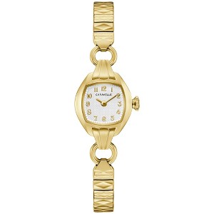 Caravelle by Bulova Ladies Quartz Vintage Classic Watch, Gold-Tone Stainless Steel Expansion Band, Silver-White Dial,  2 Hand - 1 of 4