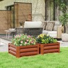 Resenkos Patio Planting Bed, Raised Garden Bed,2 Piece Galvanized Raised Garden Bed, 2' x 2' x 1' Metal Planter Box, Brown - 2 of 4