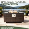 32" Propane Gas Fire Pit Table, 50000 BTU Rectangular Fire Pit, Tile Tabletop with Beautiful Wicker Base for Outside Patio Deck Garden Courtyard-Brown - 4 of 4
