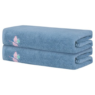 Unique Bargains Cotton Absorbent Quick Dry Lightweight Large Bath Towels 2 Packs