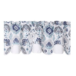 Kate Aurora Contemporary Influencer Water Color Damask Medallion Rod Pocket Window Valance - 1 of 3