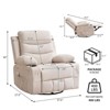 Oversized Recliner Chair, 360 Swivel Rocker Recliner, Manual Glider Chair with Cup Holder, Massage and Heat, Small Single Sofa Chairs - 2 of 4