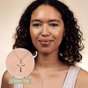 GILDED Small 14KT Yellow Gold Plated & Sterling Silver Natural Round-Cut Diamond Accent 3 Stone Cross Pendant with an 18 Inch Chain - 3 of 4