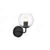 Elegant Lighting Genesis 1 light Black and Clear Bath Sconce - 3 of 4