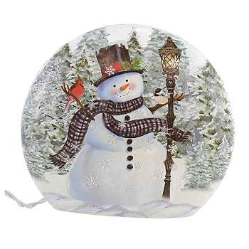 Stony Creek 6.25 In Snowman At Light Post Orb Pre-Lit Electric Christmas Novelty Sculpture Lights