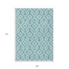 Teal Blue And Ivory Geometric Washable Indoor Outdoor Area Rug - 3 of 4