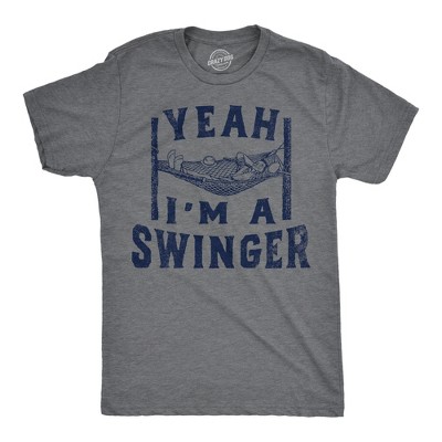 Mens Yeah Im A Swinger T Shirt Funny Relaxing Swinging Hammock Joke Tee For Guys - Crazy Dog Men's T Shirt