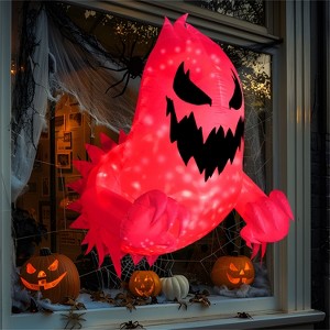 Joyfy 4.5 FT Tall Halloween Inflatable Outdoor Decoration, Inflatable Scary Ghost with Rotating LED for Halloween Window Yard Lawn Outdoor Decoration - 1 of 4