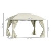 10' x 13' Outdoor Gazebo Patio Gazebo Canopy, Double Vented Roof, Steel Frame, Curtain Sidewalls, Sun Shade Shelter for Garden, Lawn, Deck - 3 of 4