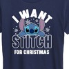 Women's - Lilo and Stitch - I Want A Stitch For Christmas Short Sleeve Graphic T-Shirt - 2 of 4