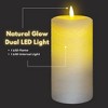 LumiPur 3.5"x7" Signature Natural Glow Flickering Flameless LED Wax Pillar Candle Gray Fog - 4 of 4