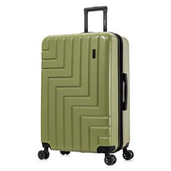 DUKAP Zahav Lightweight Hardside Large Checked Spinner Suitcase - Green