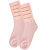 Memoi Women's Luxe Shimmer Sheer Stripe Plush Fuzzy Crew Socks - 3 of 4