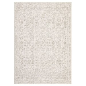 Washable Vintage Foral Rug Non Slip Low Pile Rug Soft Retro Throw Floor Cover Foldable Indoor Carpet for Living Room Bedroom Playroom Nursery - 1 of 4