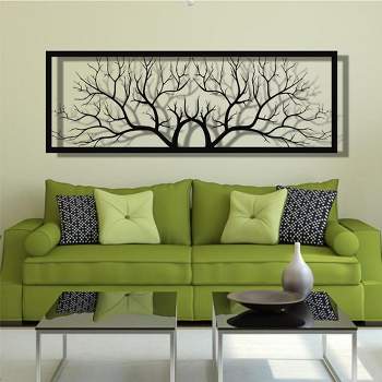 Sussexhome Tree Branches Metal Wall Decor for Home and Outside - Wall-Mounted Geometric Wall Art Decor - Drop Shadow 3D Effect Wall Decoration