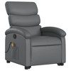 vidaXL Stand-Up Gray Faux Leather Power Lift Massage Recliner with Manual Recline - Comfortable Senior Seating for Living Room - 3 of 4