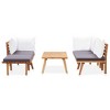 vidaXL 5-Piece Patio Lounge Set - Solid Acacia Wood - Removable and Washable Cushions - Self-Assembly - Perfect for Garden, Terrace or Patio - 3 of 4