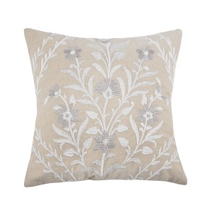Eyelet Embroidered Floral Pillow 18x18 - Levtex Home - 1 of 3
