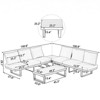 VisioGear Patio Conversation Set, Patio Seating Group, Outdoor Daybed with Adjustable Reclining Seats for Backyard, Grey, 100.8"*27.6"*29.1" - 3 of 4