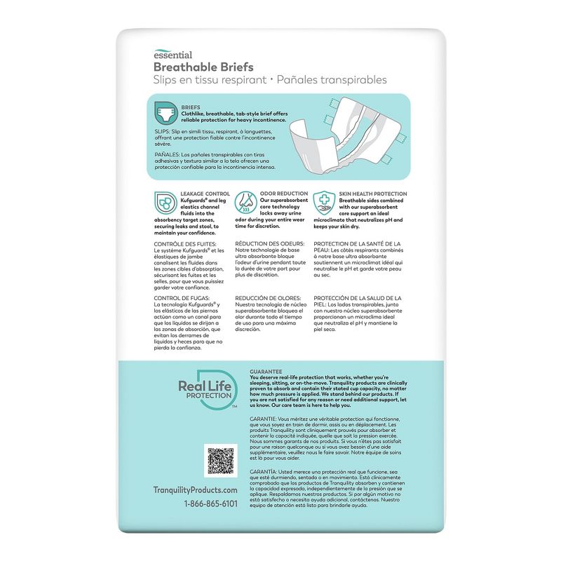 Tranquility® Essential Heavy Incontinence Brief, Extra Small, 2 of 6