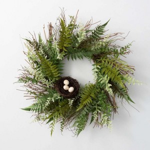 Sullivans Artificial Fern Twig Nest Wreath - 1 of 4