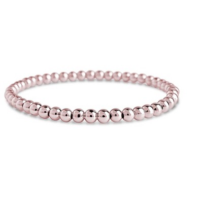 Shine By Sterling Forever Beaded Stretch Bracelets - 4mm/rose Gold : Target