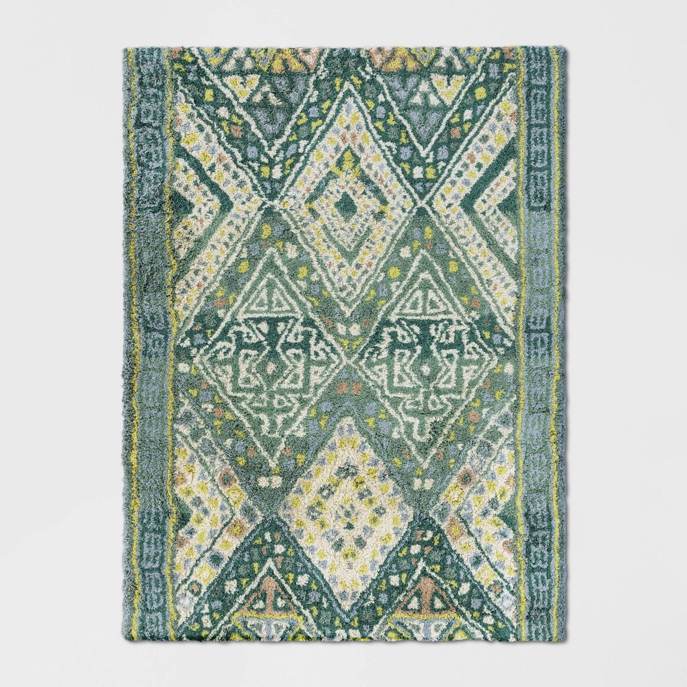 5'X7' Coreopsis Diamond Tufted Area Rug Turquoise - Opalhouse was $199.99 now $99.99 (50.0% off)