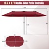 Costway 15.5 FT Extra-Large Patio Umbrella with LED Solar Lights & 12 Heavy-Duty Ribs Beige/Orange/Brown/Gray/Navy/Red - 3 of 4