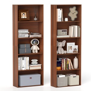 Tangkula 1/2 PCS 5-Tier Freestanding Open Bookshelf w/2 Anti-tipping Devices for Living Room - 1 of 4