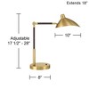 360 Lighting Colborne 28" Tall Mid Century Modern Desk Lamp USB Port Gold Brown Leather Wrap Brass Metal Single Home Office Living Room Charging - 4 of 4